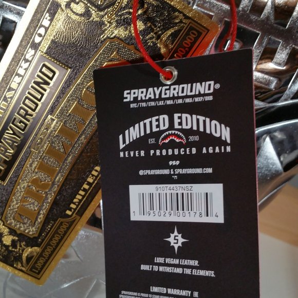 NEW- Sprayground Future Titan Metallic Silver Tote Limited Edition - Picture 11 of 14